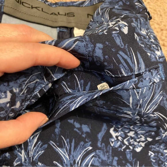 Nicklaus Mens Navy Pineapple Shorts ECO Choice Dri-fit Active Shorts Stretch NWT - Picture 9 of 9